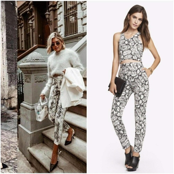 Express Snake Printed Double Knit Ankle Pants - Picture 5 of 8